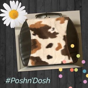 Vintage Style Faux Pony Hair Makeup Travel Case/Purse!🛫